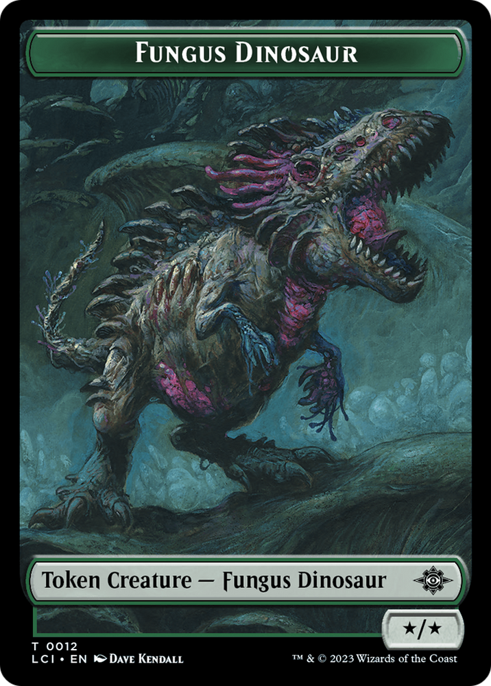 Fungus Dinosaur // Gnome Soldier Double-Sided Token [The Lost Caverns of Ixalan Tokens]